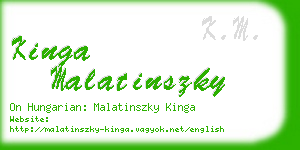 kinga malatinszky business card